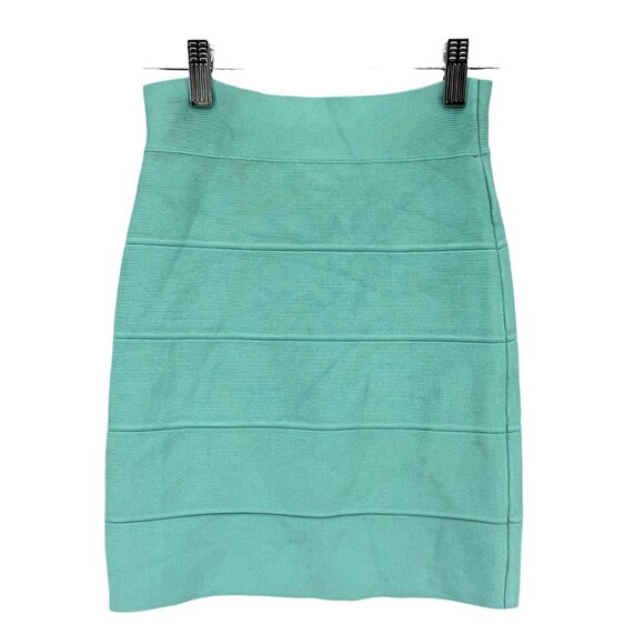 BCBGMaxAzria Simone Bandage Skirt Light Aqua Pull On Stretch Bodycon Size XS - Picture 1 of 10